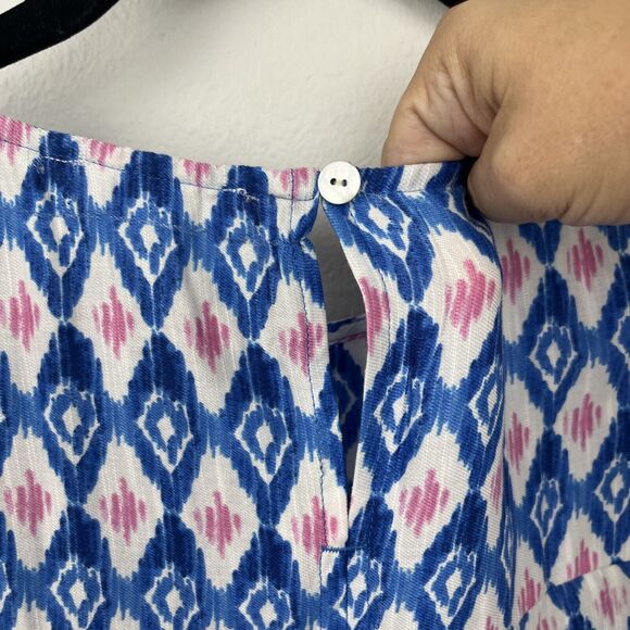 NWT Beach Lunch Lounge Blue Kaylee Sleeveless Peplum Top - Moroccan Tile -Size S - Picture 4 of 11